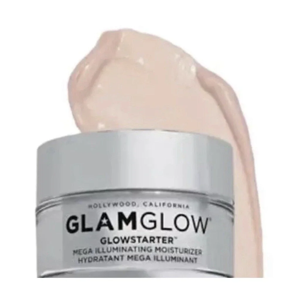 NIB GlamGlow Glowstarter Mega Illuminating Moisturizer Nude Glow 1.7oz 50ml 👀👀